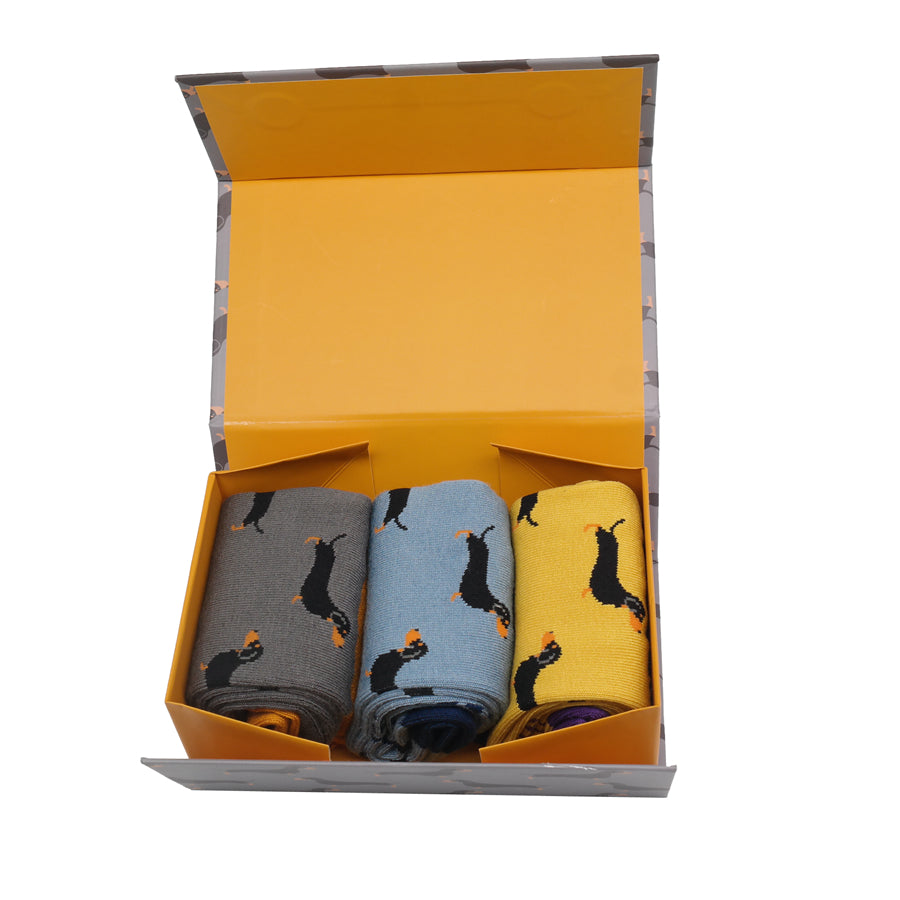 Mens Bamboo Little Sausage Dogs Socks Box image 1