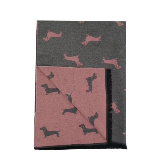Warm Dachshund Scarf Wrap - Navy