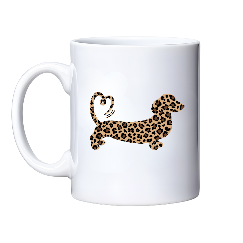 Leopard Print Dachshund Ceramic Mug