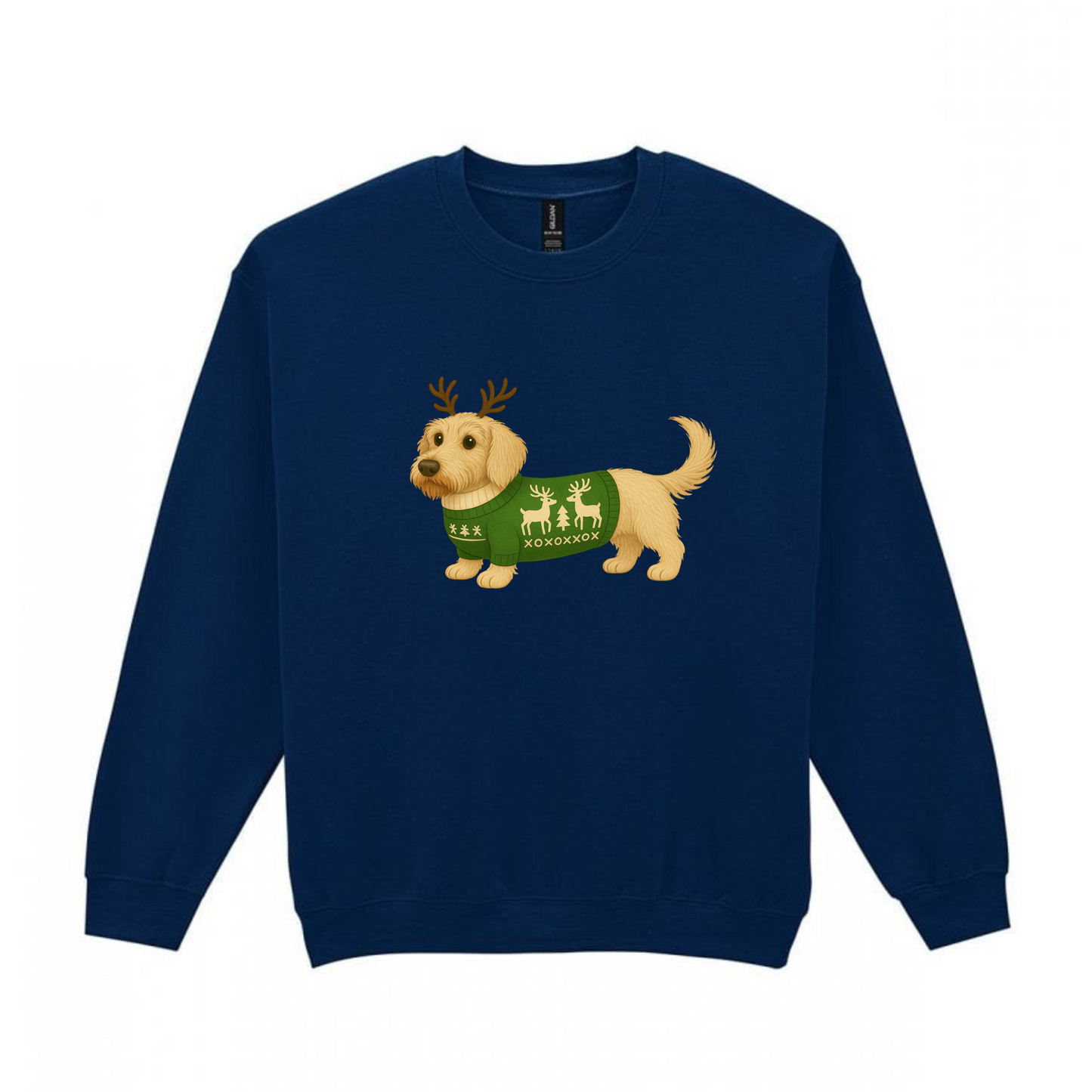 Christmas Cream (Red) Wire Hair Dachshunds Sweaters - Available in 8 Colours (Dispatch after 26th Nov)