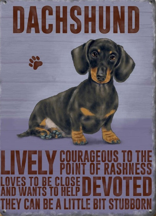 Dachshund Metal Sign 🐾🖤