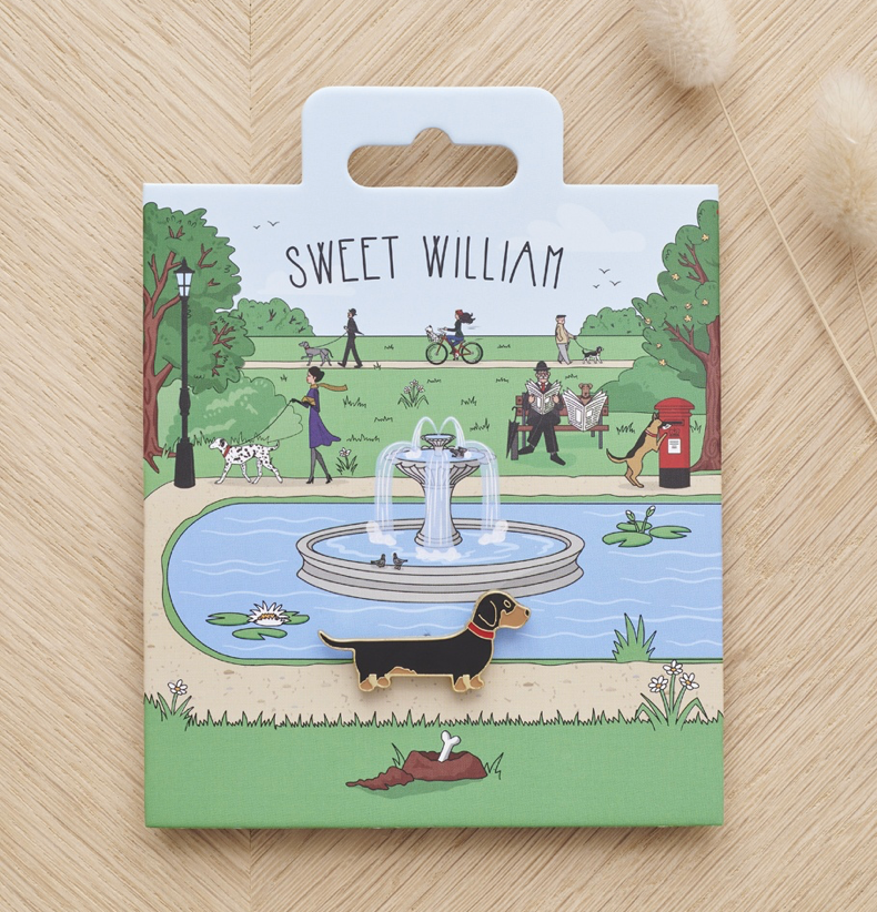 Sweet William Dachshund Dog Pin image 0