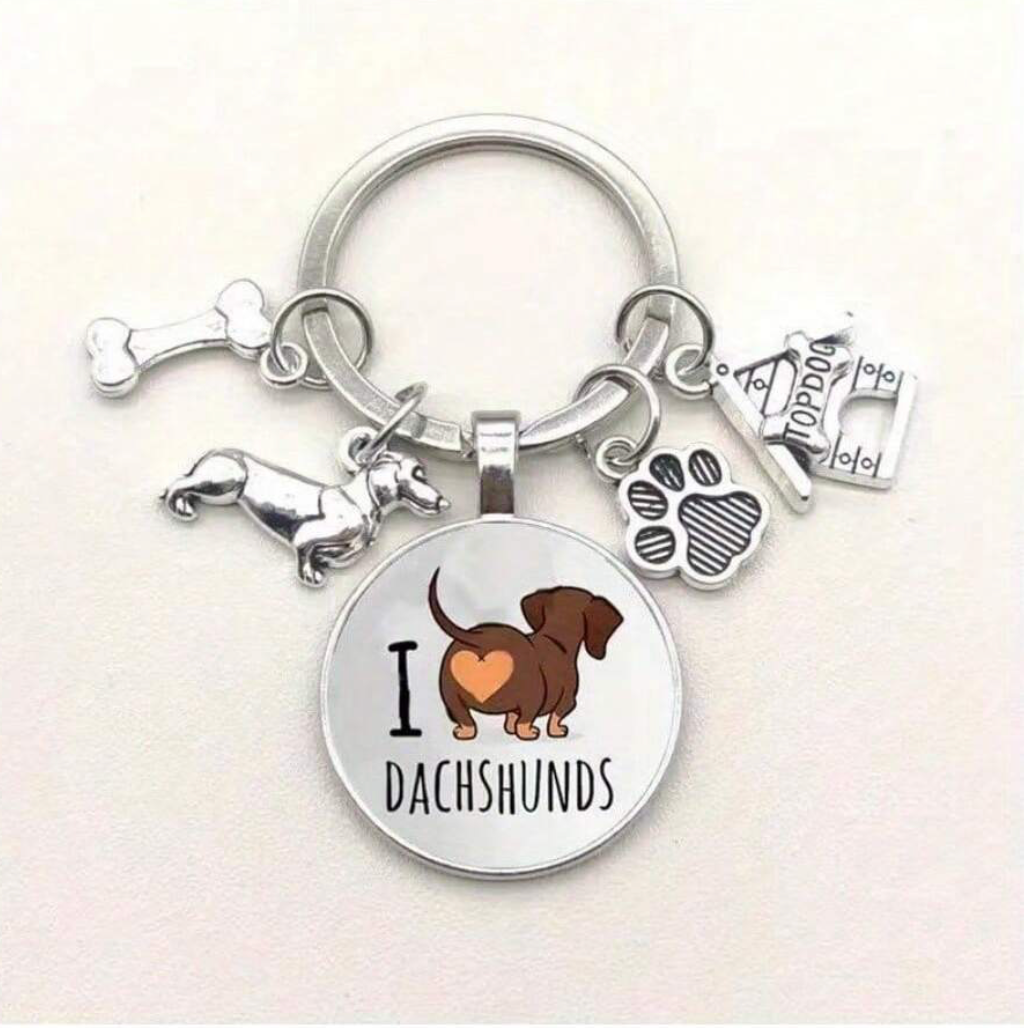 I Love Dachshunds Keyring image 0