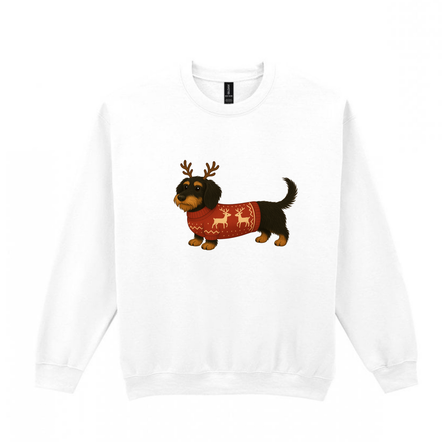 Christmas Black & Tan Wire Hair Dachshunds Sweaters - Available in 8 Colours