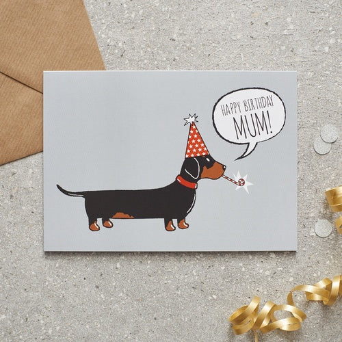 Sweet William Dachshund Happy Birthday Mum Card image 0