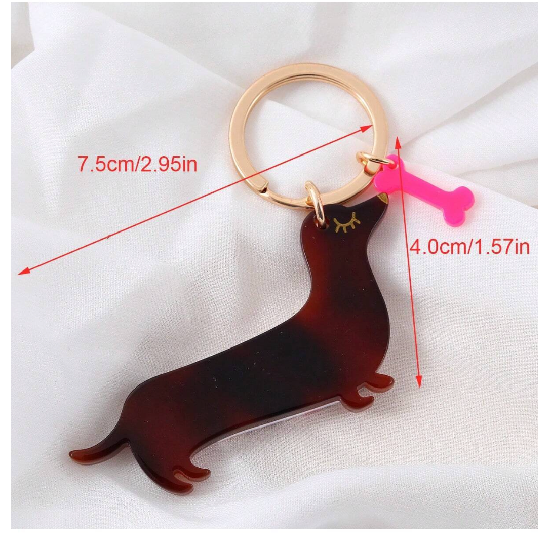 Paw Print Jacket Dachshund Keyring image 1
