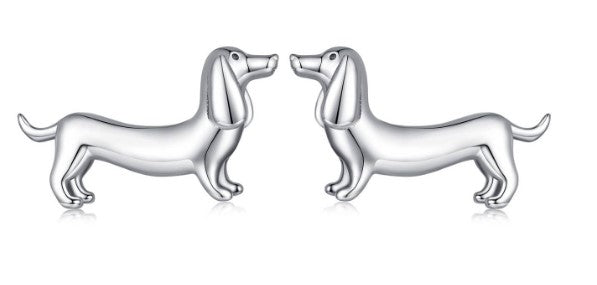 Dachshund Stud Earrings 925 silver image 0