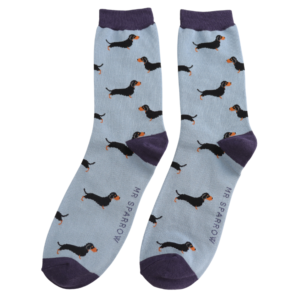Mr Sparrow Men’s Matchbox Little Sausage Dogs Socks – Denim