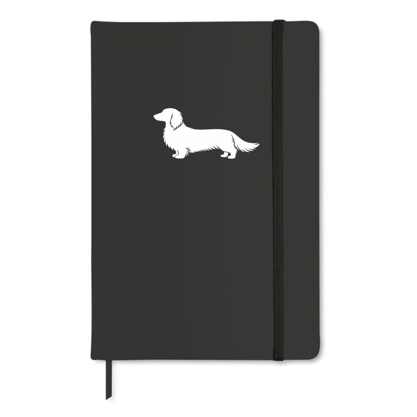Black Dachshund Silhouette A5 Notebook – Choice of Coat