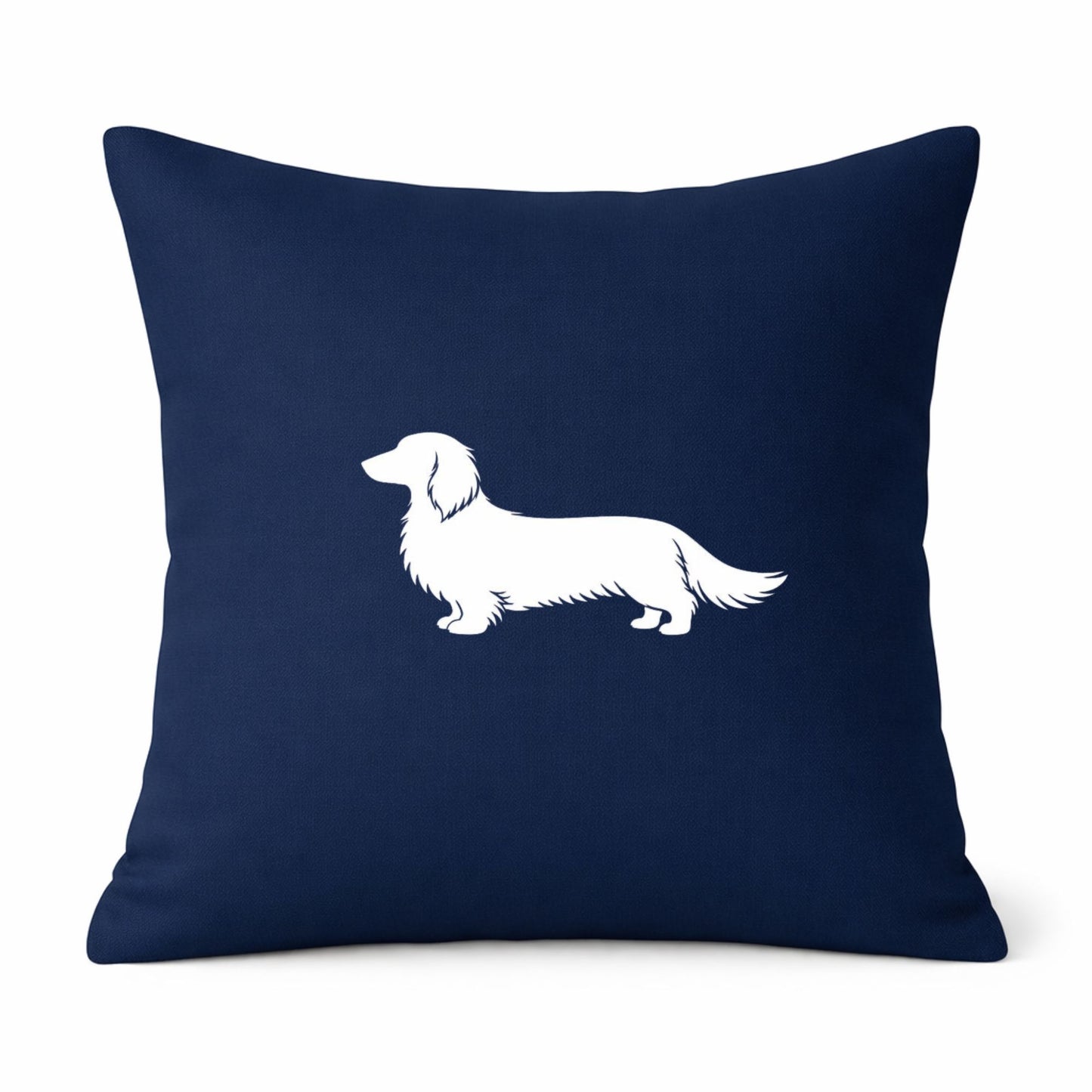 Navy Dachshund Silhouette Cushion Cover – Choice of Coat