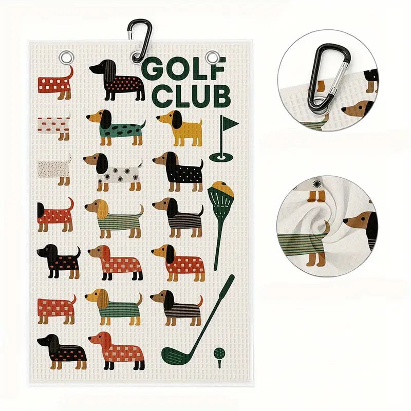 Dachshund Golf Towel with Hook