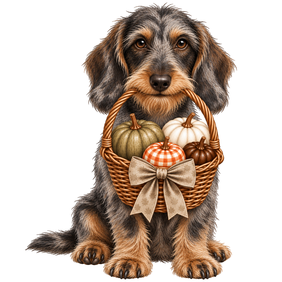 π Wire Haired Dachshund Halloween Pumpkin Basket Pocket Tote β 6 Designs | 3 Sizes πΎ