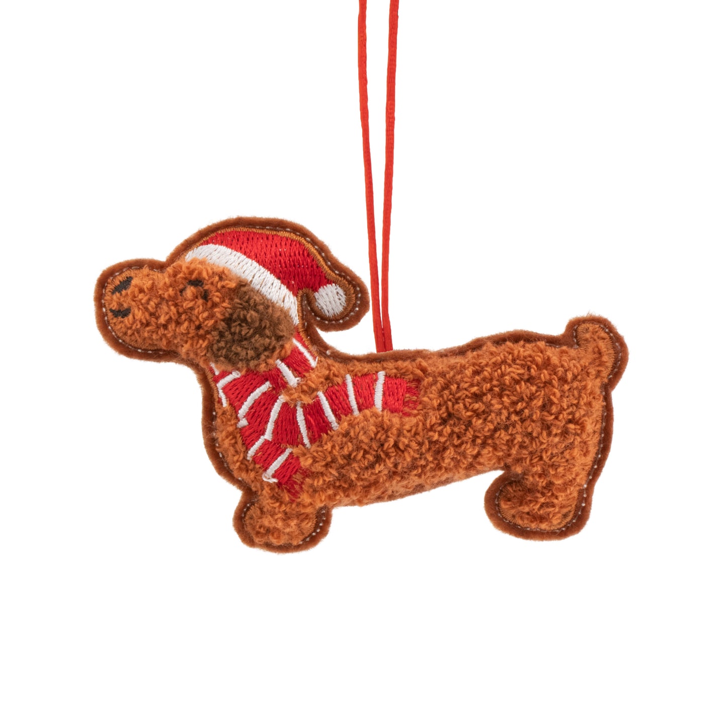 Sausage Dog Bouclé Christmas Decoration | Dachshund Ornament