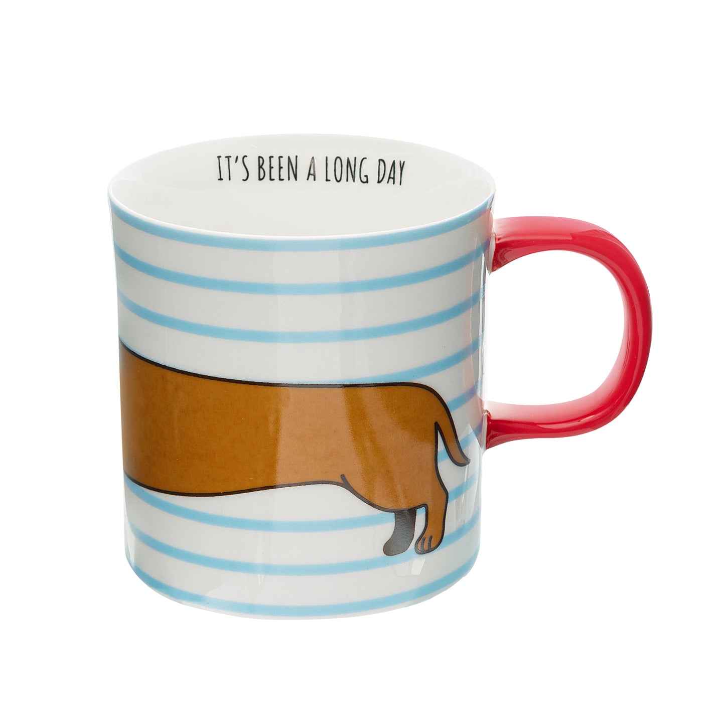 Sausage Dog Mug | Blue & White Porcelain Dachshund Mug