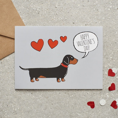 Sweet William Dachshund Valentines Day Card image 0