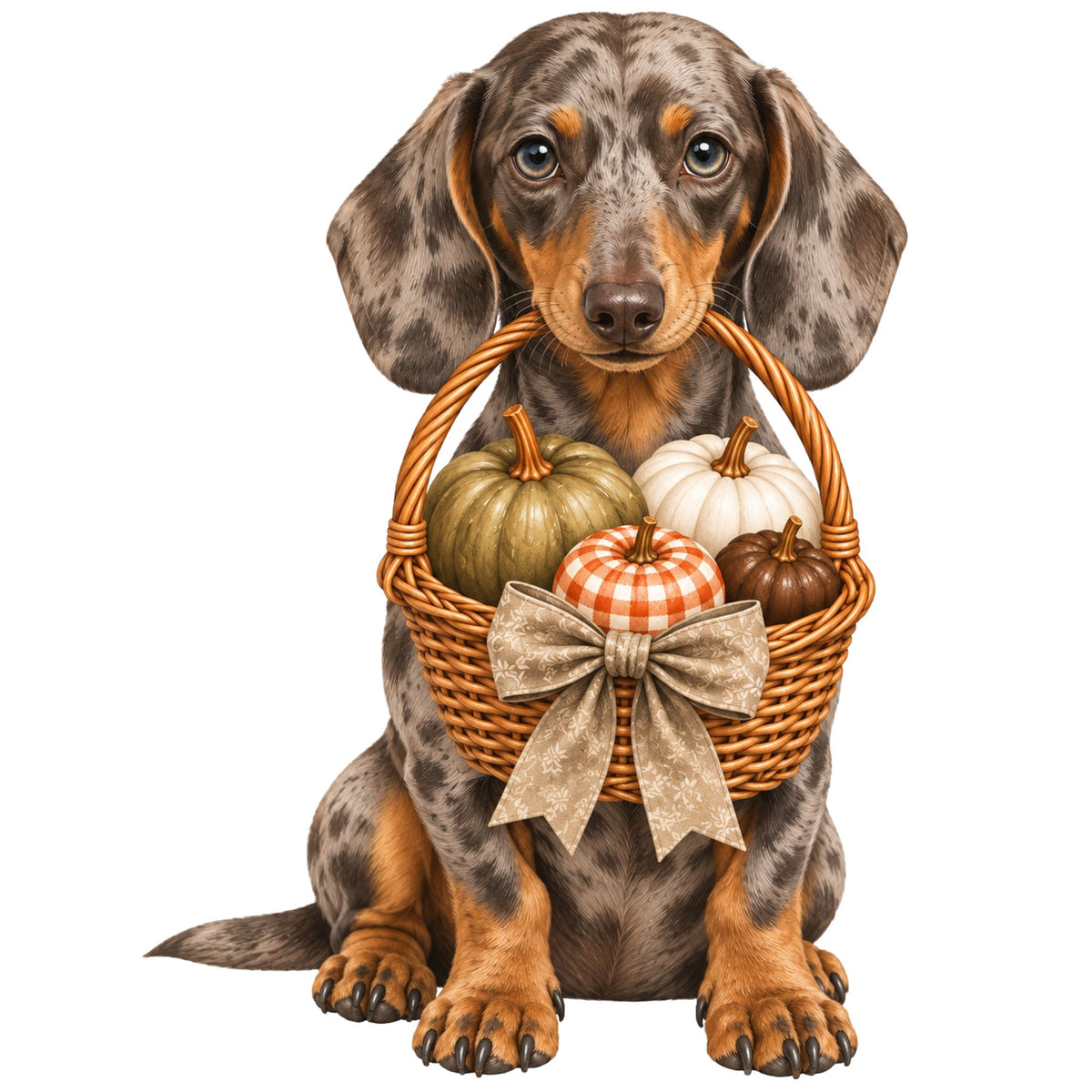 π Personalised Smooth Haired Dachshund Pumpkin Basket Halloween Mini Tote β Optional Treats & Bandana πΎ