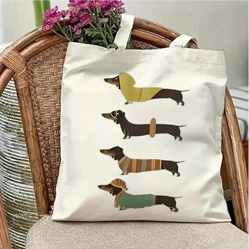 Four Dachshunds Shoulder Tote Bag
