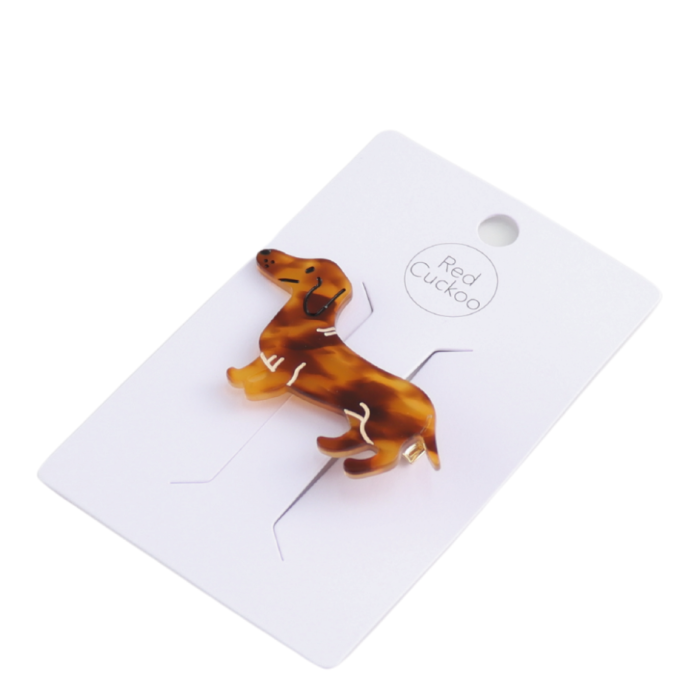 Sausage Dog Tortoiseshell Hair Clip