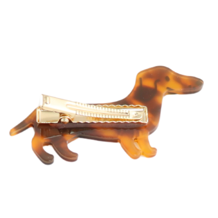 Sausage Dog Tortoiseshell Hair Clip