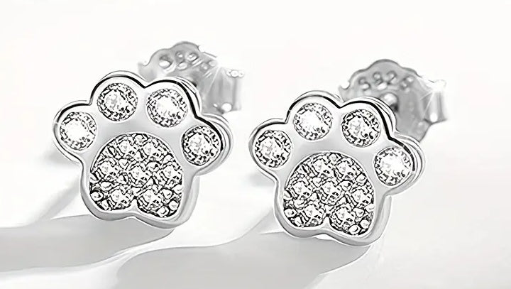 Paw Print Earrings 925 silver