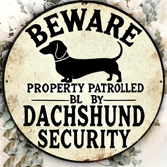 Dachshund Property Patrol Metal Sign