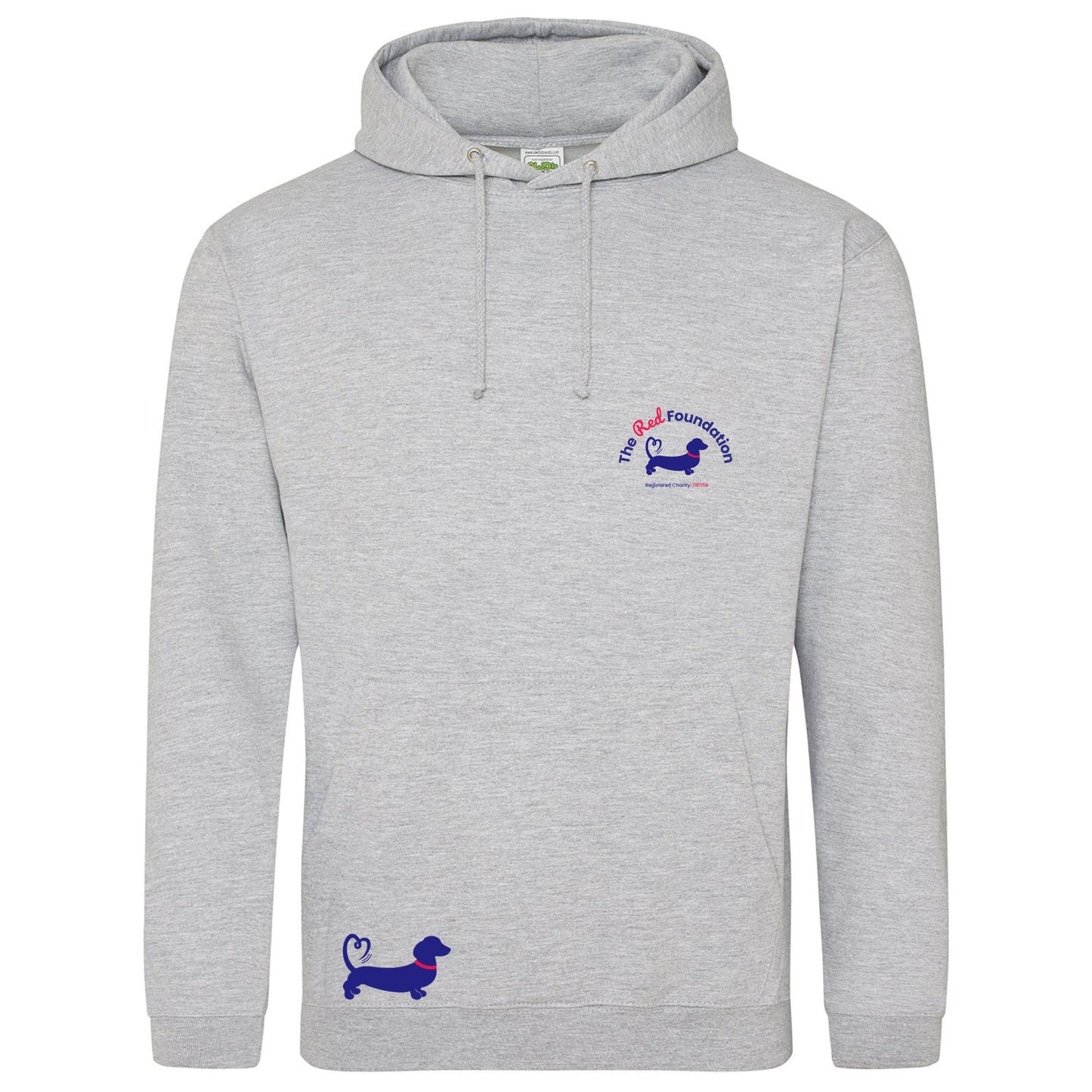 The Red Foundation Logo Hoodie Heather Grey - Choose your design