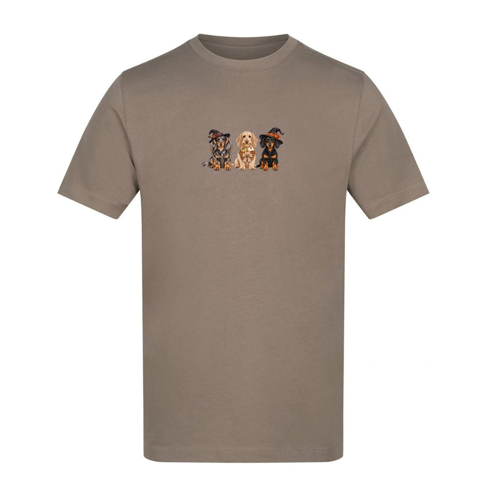 🎃 Mocha Brown Dachshund Halloween T-Shirt – 4 Designs | S–5XL 🐾