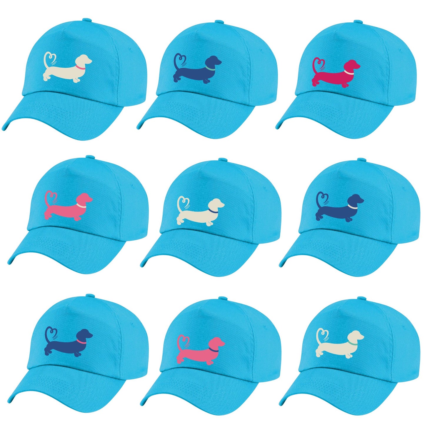 Spring/Summer '26 Edit | Surf Blue Dachshund Baseball Cap – Choose Your Design 🩵🧢🐾