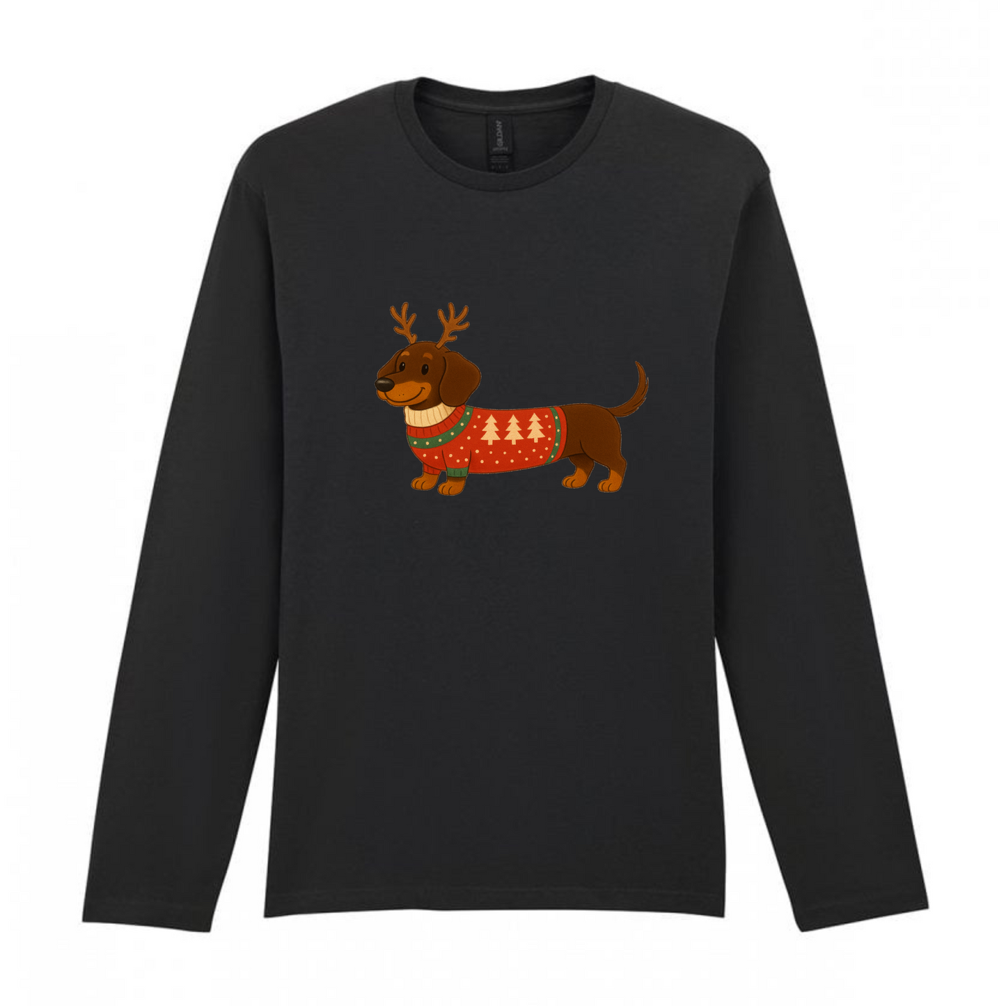 Christmas Dachshunds Black Long Sleeved T Shirt - 21 Designs to Choose From (Dispatch after 26th Nov)