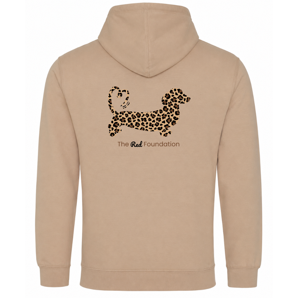 Leopard Print Dachshund Hoodie – Nude