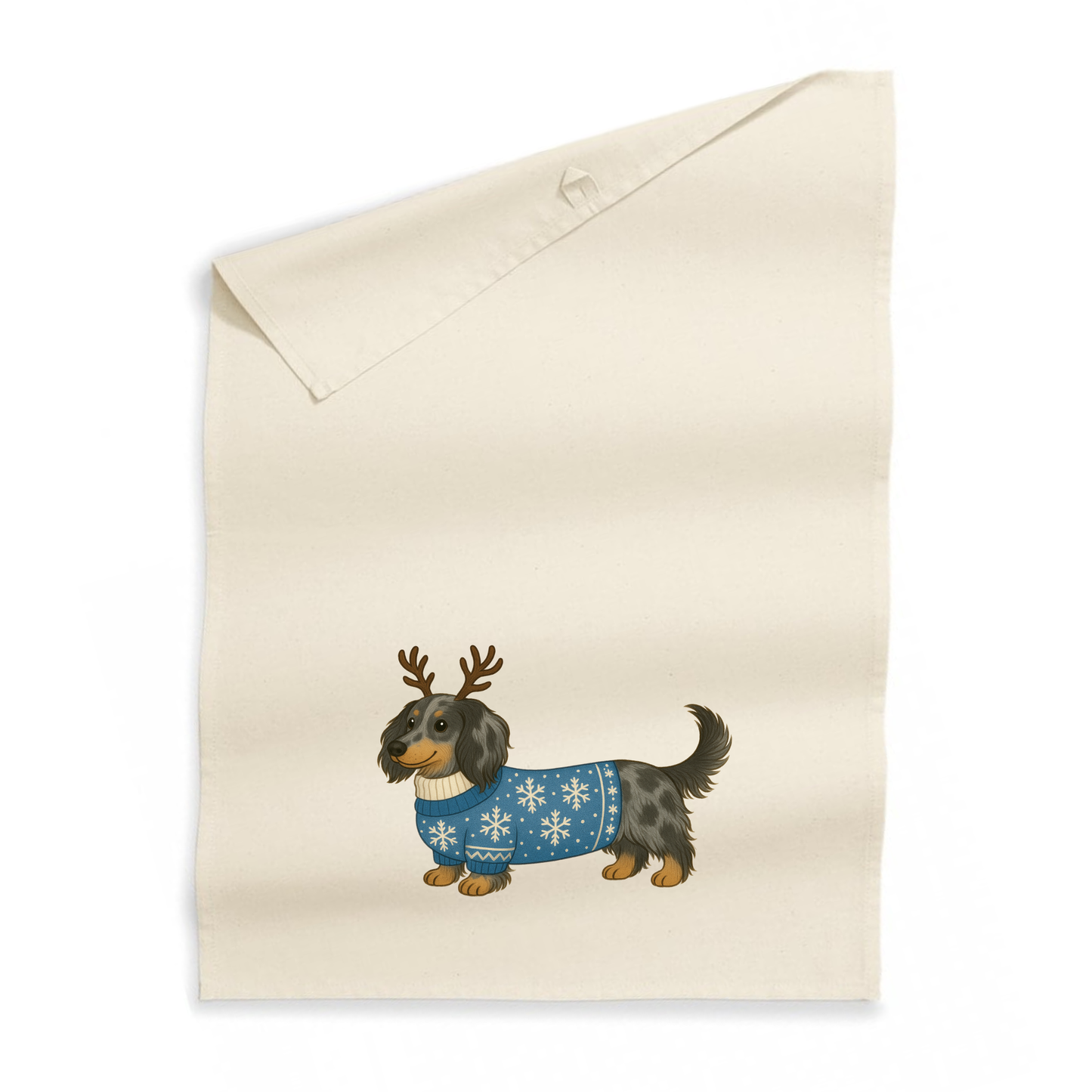 Christmas Dachshund Organic Cotton Tea Towel - 21 Designs to Choose From (Dispatch after 26th Nov)