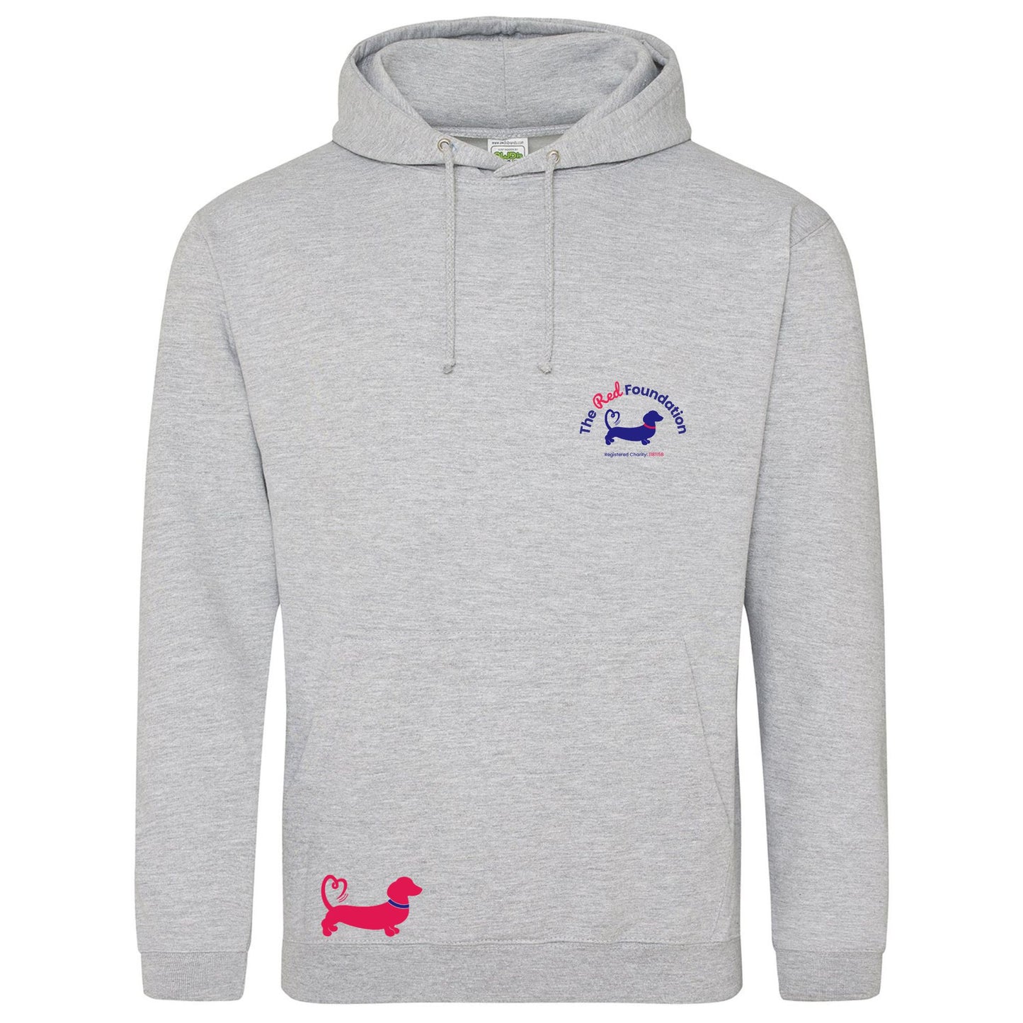 The Red Foundation Logo Hoodie Heather Grey - Choose your design