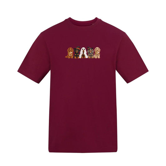 🎃 Burgundy Dachshund Halloween T-Shirt – 4 Designs | S–5XL 🐾