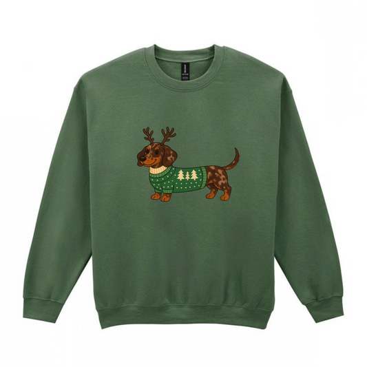 Christmas Chocolate Dapple Smooth Hair Dachshunds Sweaters - Available in 8 Colours (Dispatch after 26th Nov)
