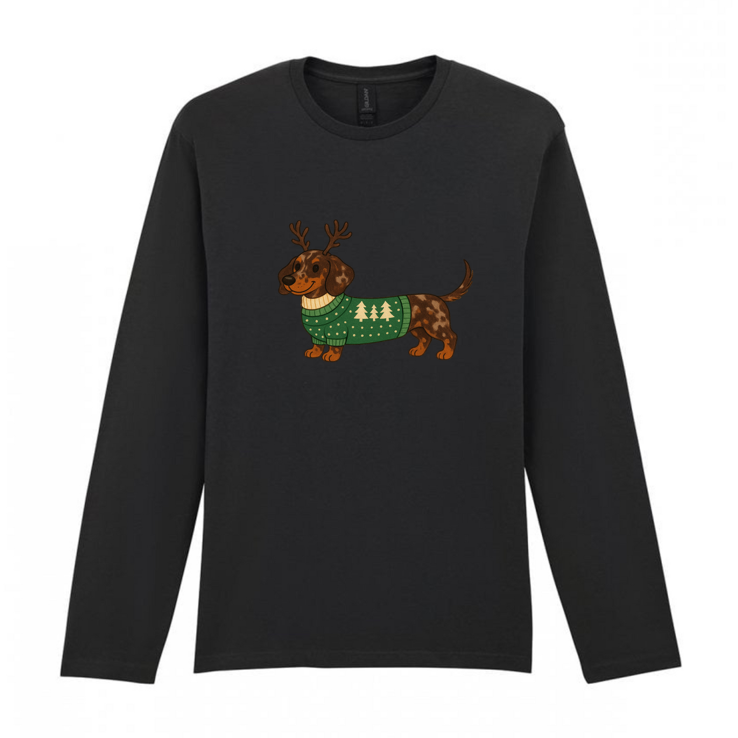 Christmas Dachshunds Black Long Sleeved T Shirt - 21 Designs to Choose From (Dispatch after 26th Nov)
