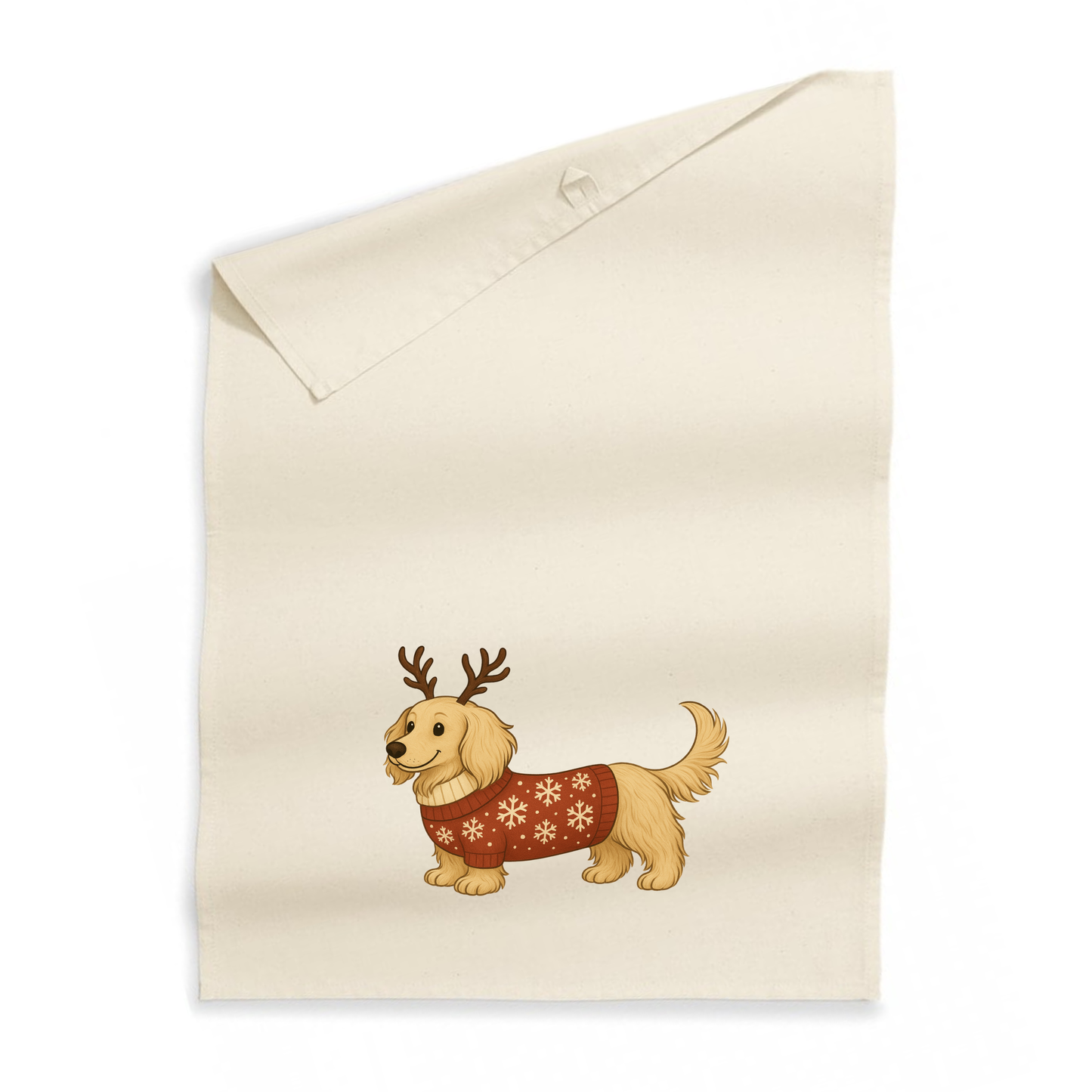Christmas Dachshund Organic Cotton Tea Towel - 21 Designs to Choose From (Dispatch after 26th Nov)