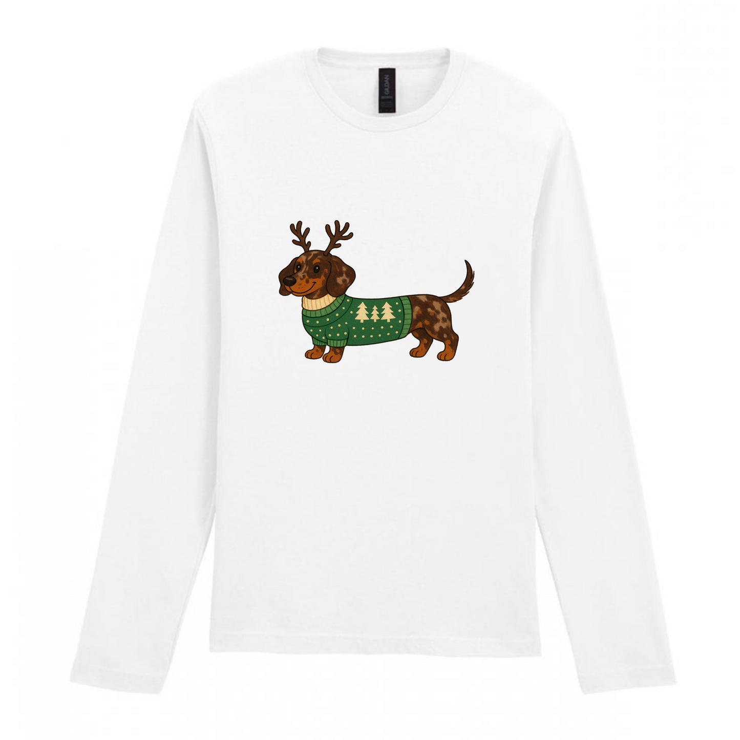Christmas Dachshunds White Long Sleeved T Shirt - 21 Designs to Choose From (Dispatch after 26th Nov)