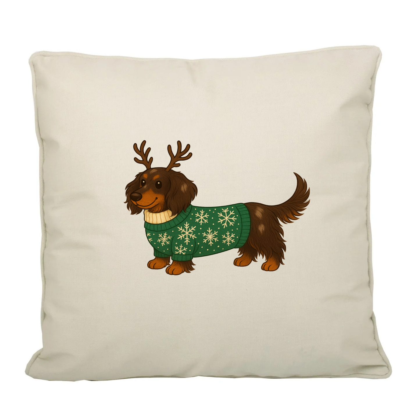 Christmas Dachshund Fairtrade Canvas Cushion Cover - 21 Designs to Choose From (Dispatch after 26th Nov)