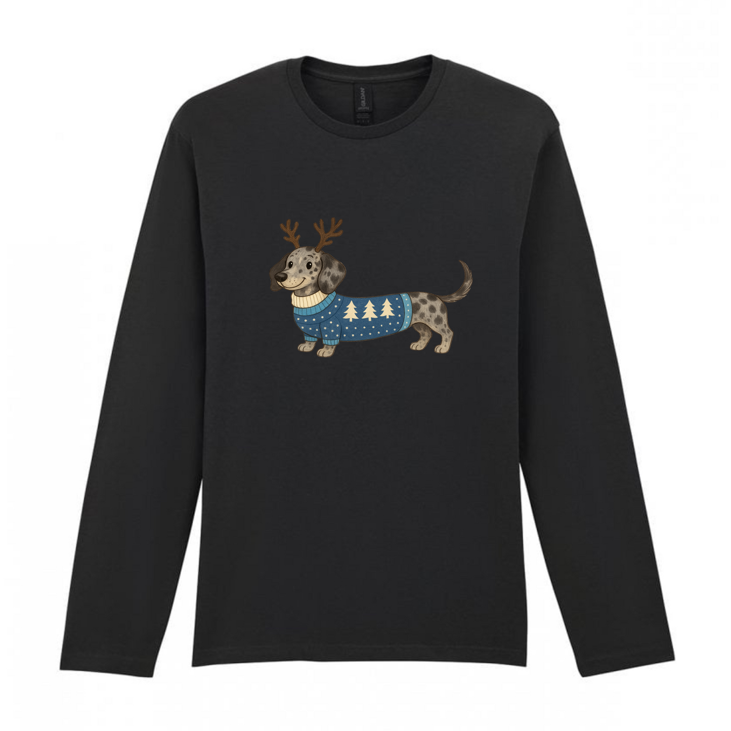 Christmas Dachshunds Black Long Sleeved T Shirt - 21 Designs to Choose From (Dispatch after 26th Nov)