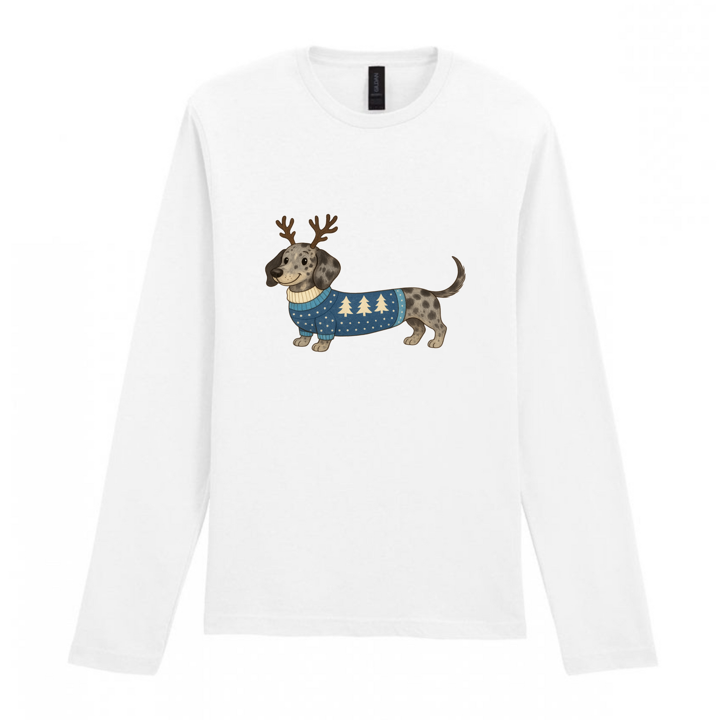 Christmas Dachshunds White Long Sleeved T Shirt - 21 Designs to Choose From (Dispatch after 26th Nov)