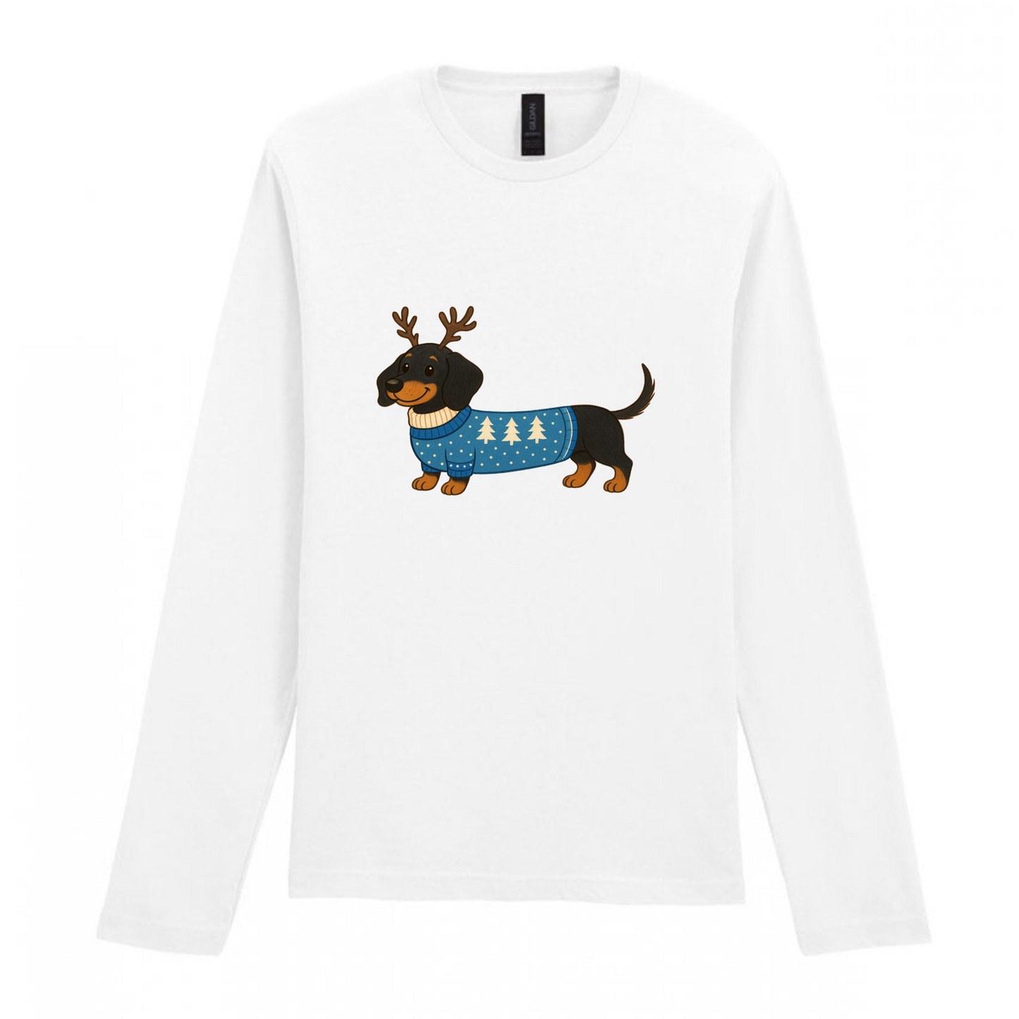 Christmas Dachshunds White Long Sleeved T Shirt - 21 Designs to Choose From (Dispatch after 26th Nov)