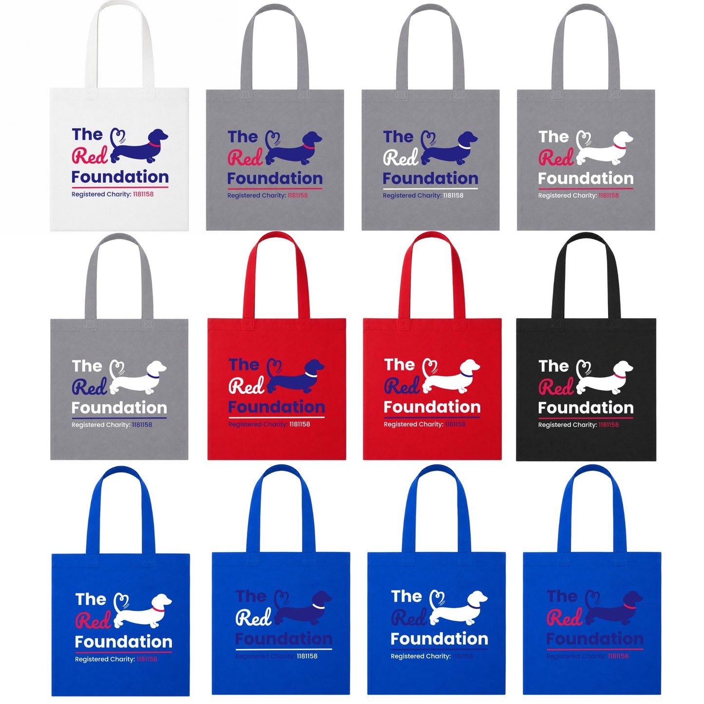 The Red Foundation Logo Tote Bag | Choose Your Colour & Design ❤️🐾🛍️
