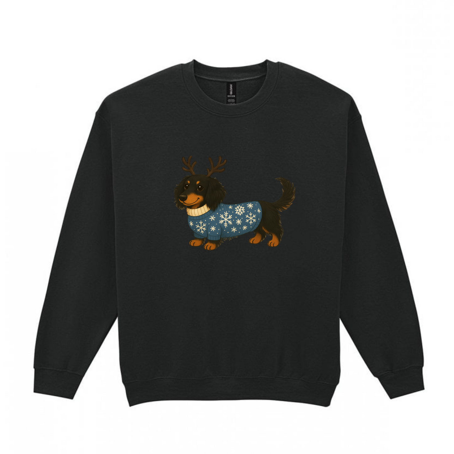 Christmas Black & Tan Long Hair Dachshunds Sweaters - Available in 8 Colours (Dispatch after 26th Nov)