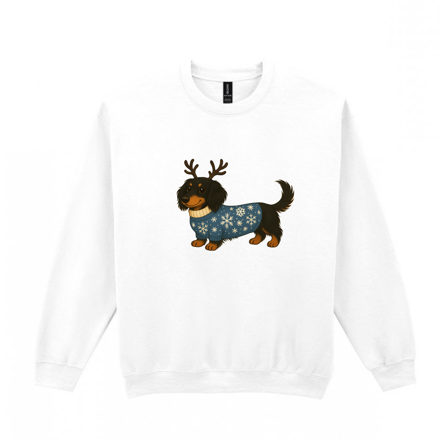 Christmas Black & Tan Long Hair Dachshunds Sweaters - Available in 8 Colours (Dispatch after 26th Nov)