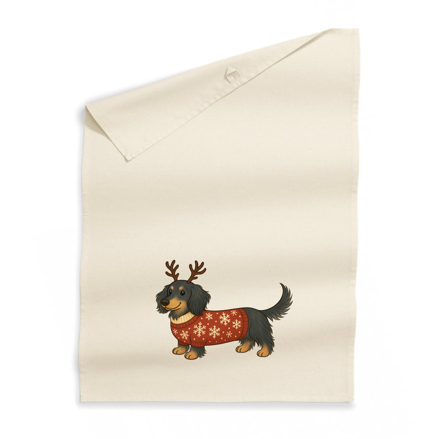Christmas Dachshund Organic Cotton Tea Towel - 21 Designs to Choose From (Dispatch after 26th Nov)