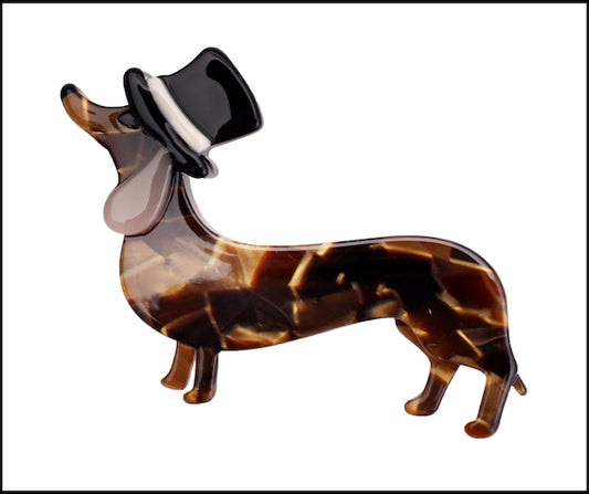 Dachshund Resin Brooch image 0
