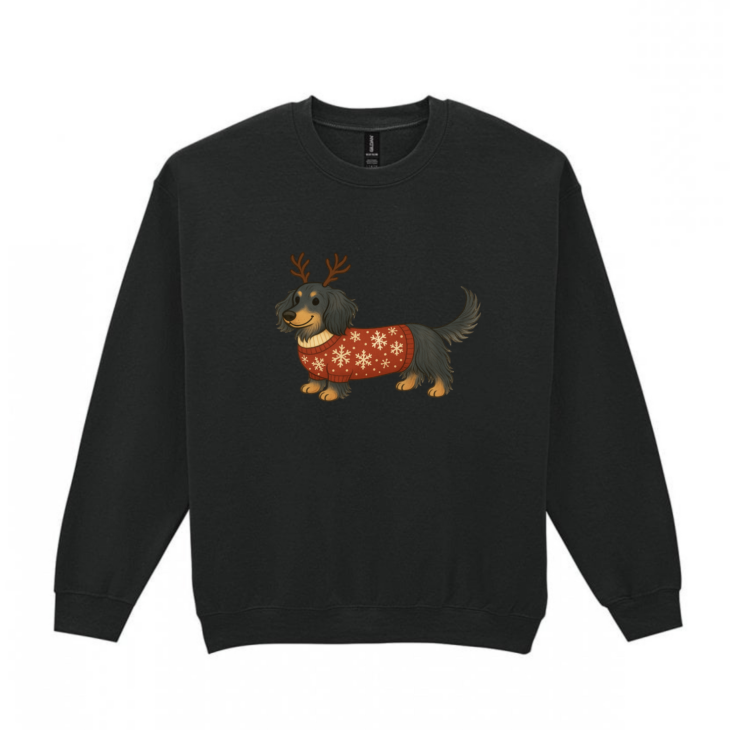 Christmas Blue & Tan Long Hair Dachshunds Sweaters - Available in 8 Colours (Dispatch after 26th Nov)