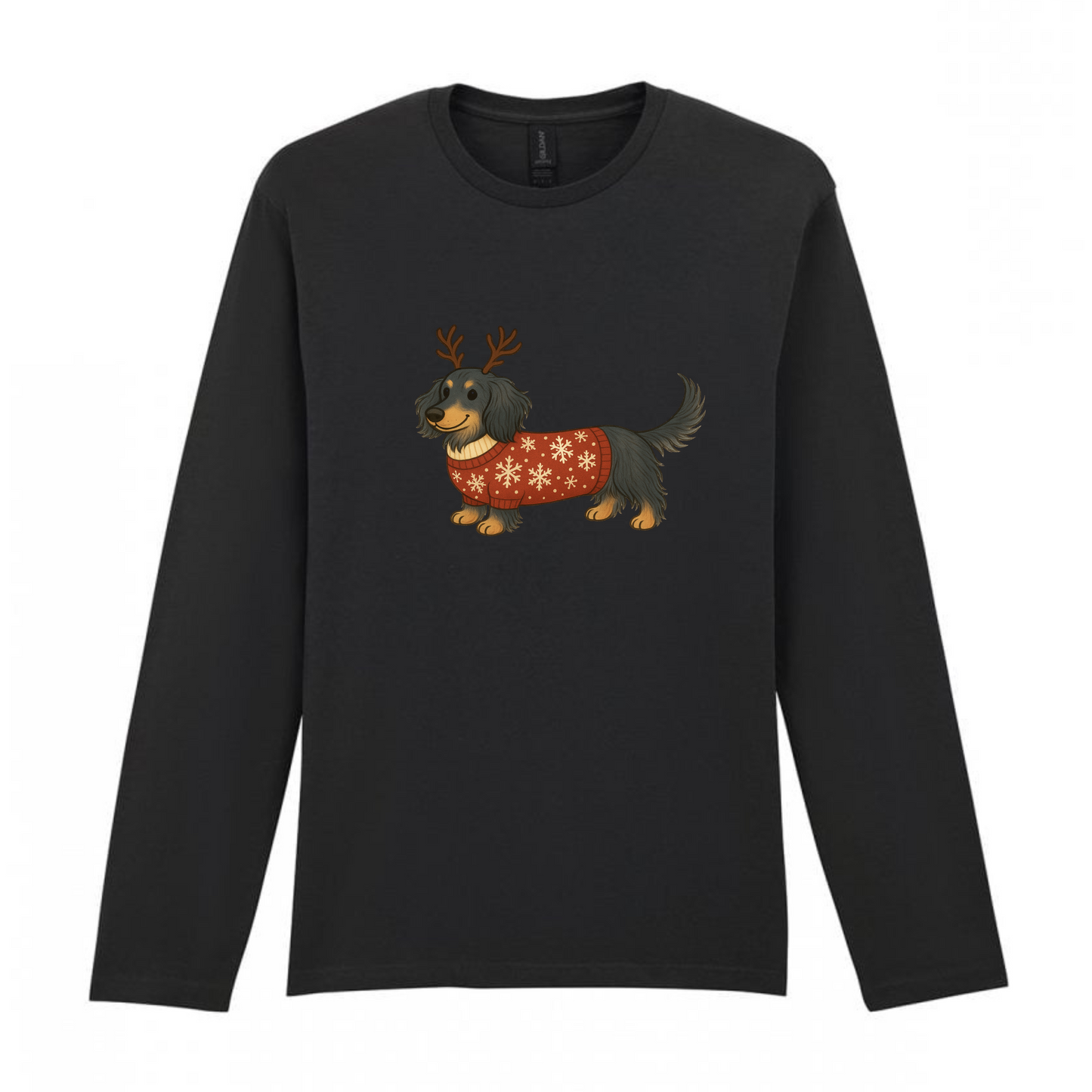 Christmas Dachshunds Black Long Sleeved T Shirt - 21 Designs to Choose From (Dispatch after 26th Nov)