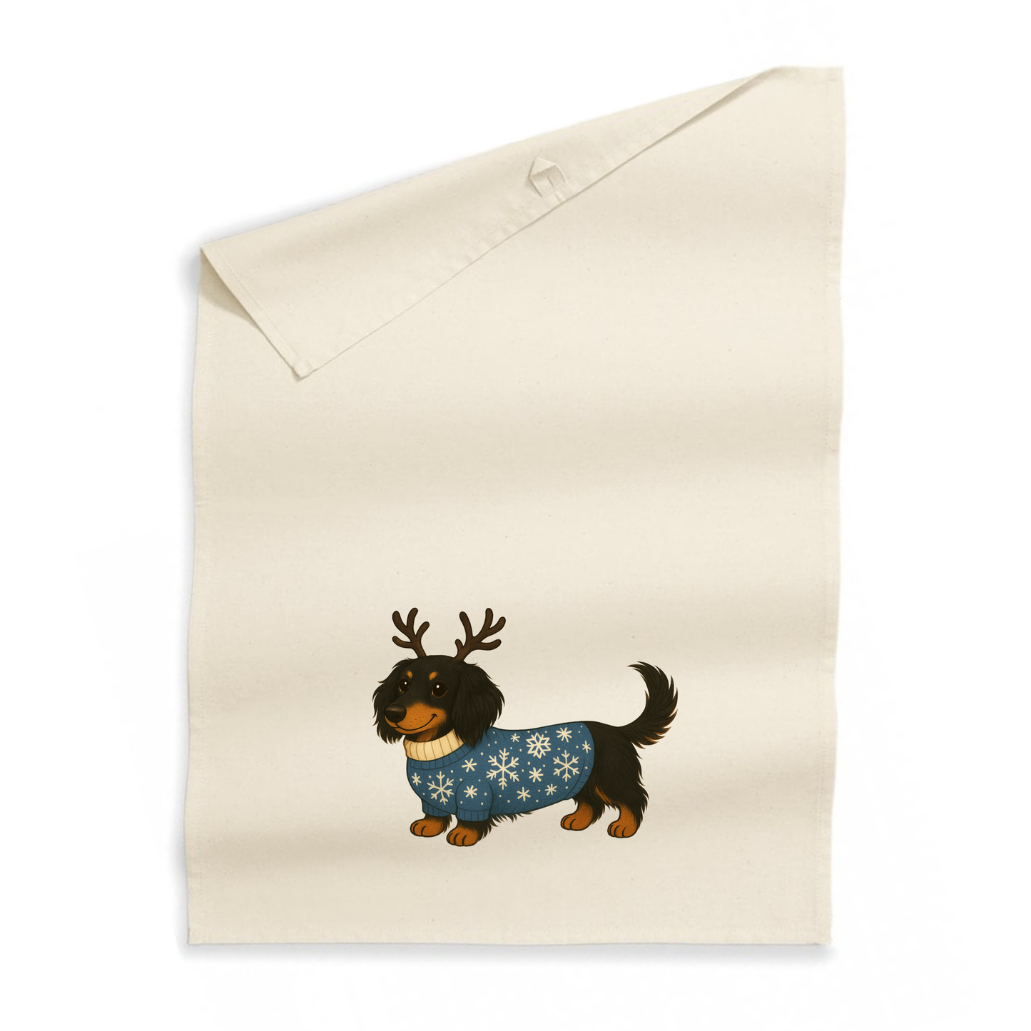Christmas Dachshund Organic Cotton Tea Towel - 21 Designs to Choose From (Dispatch after 26th Nov)