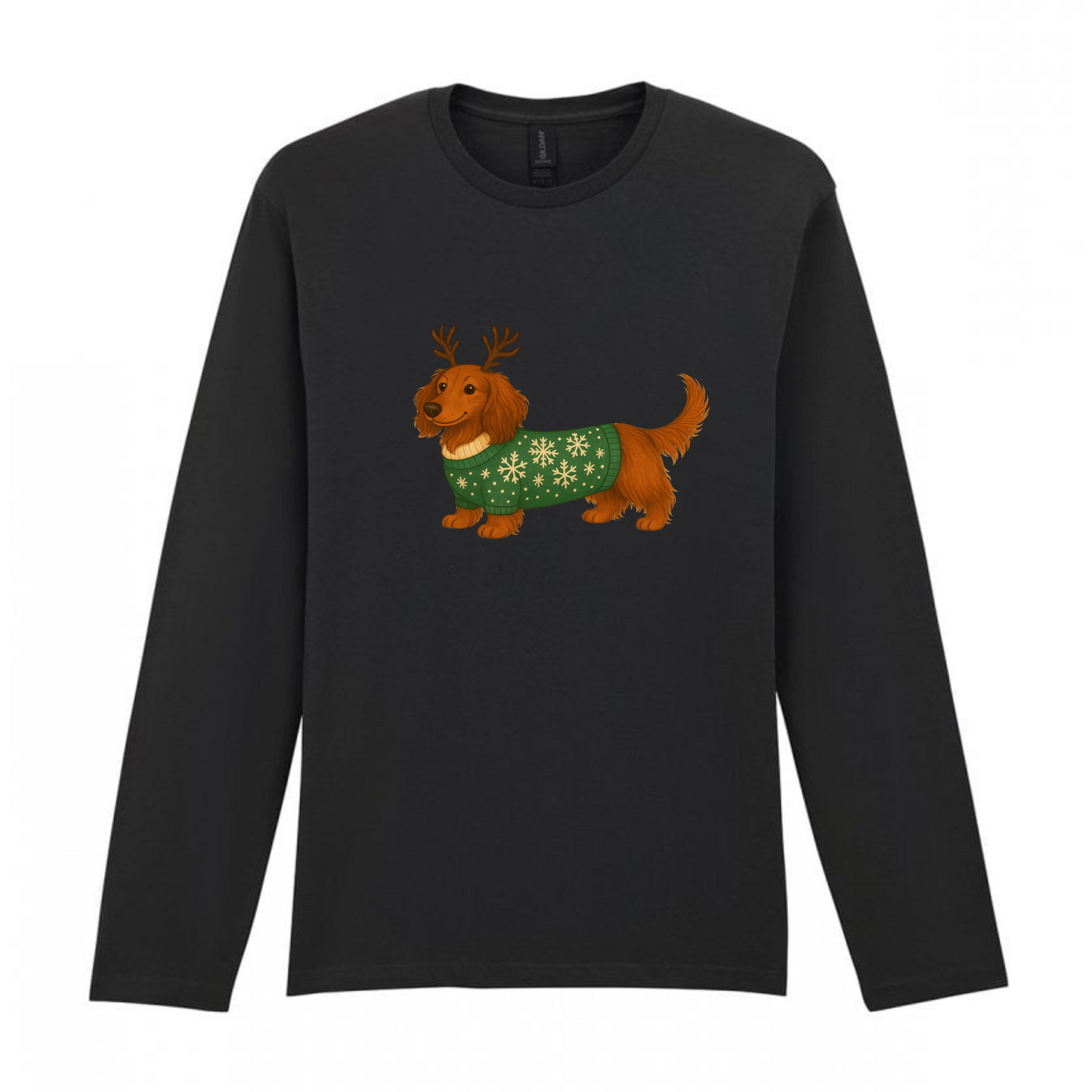 Christmas Dachshunds Black Long Sleeved T Shirt - 21 Designs to Choose From (Dispatch after 26th Nov)